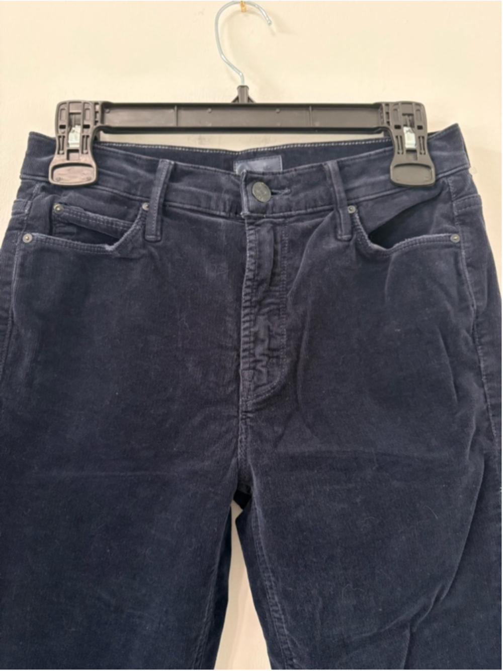 MOTHER Mid Rise Dazzler Ankle Fray Corduroy Sz 26 (14”W) Hopscotch Night Sky EUC - Picture 3 of 14